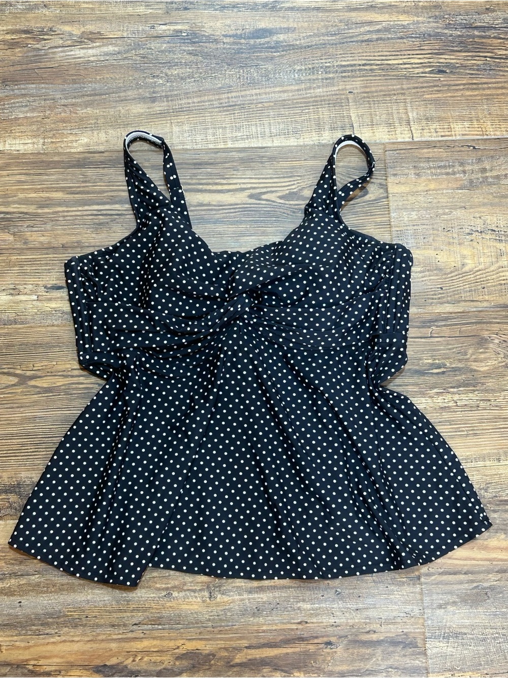 Shade & Shore Black Polka Dot Tankini Top